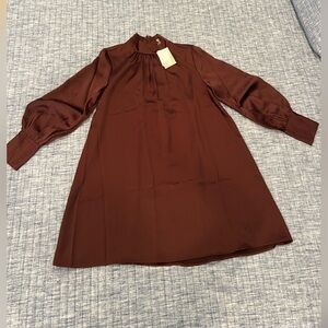 H&M Rich Brown Gathered Dress